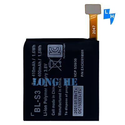 Dual IC Protection BL-S3 410mAh 1.6Wh Smart-Watch Battery for LG G Watch R W110 W150