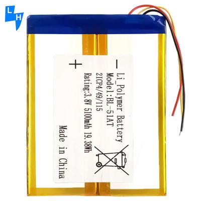 Stock BL-51AT Mobile Phone Batteries for Tecno H8 8H Dioipad 8 3.8V 5100mAh Devices