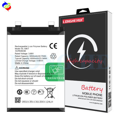 Replacement Li-ion Polymer Battery BL-58ET With 6000mAh Capacity For Tecno Pova 5