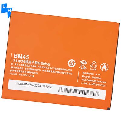 3060mAh Capacity Replacement Battery BM45 for Xiaomi Redmi Note 2 Double IC Protected