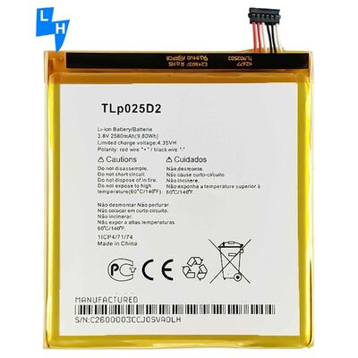 8050E 8050D 9001X 5098O Mobile Phone Battery TLP025D2 2580mAh 3.8V for Alcatel Pixi 4 6.0