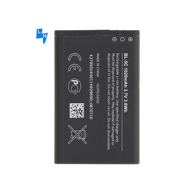 Stock Rechargeable Cellphone Battery BL-5C 1020mAh 800mAh 600mAh Replacement for Nokia