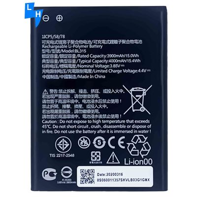 Mobile Phone Battery BL315 4000mAh Battery For Lenovo A7 Polymer Lithium-ion Battery