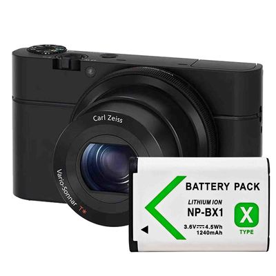 1240mAh 4.5V Rechargeable Battery for Sony DSC-RX100 DSC-WX500 DSC-HX400 ZV-1 Camera