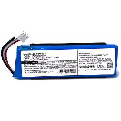 AAA 6000mAh Capacity Replacement Li-polymer AEC982999-2P Speaker Battery for JBL-CHARGE 1